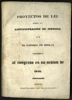 Proyectos de lei sobre la administración de justicia que el consejo de estado presenta al congreso en su sesión de 1838