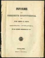 Informe que el Secretario de Gobierno presenta al Gobernador P[rovisorio]. del Estado (1864)