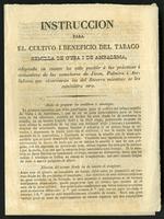Instrucción para el cultivo i beneficio del tabaco semilla de Cuba i de Ambalema (1835)