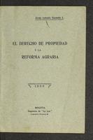 El derecho de propiedad y la reforma agraria (1933)