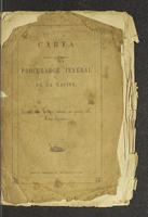 Carta dirijida al ciudadano Procurador Jeneral de la nación : escrita ántes de que entrara en ejercicio del Poder Ejecutivo (1861)