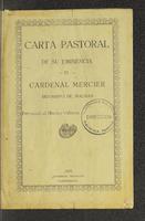 Carta pastoral de Su Eminencia el Cardenal Mercier, Arzobispo de Malinas (1915)