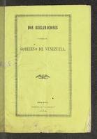 Dos reclamaciones contra el Gobierno de Venezuela (1864)